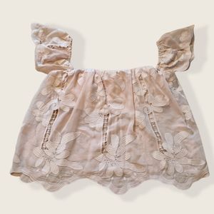 Lovers & friends off the shoulder pink top L